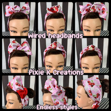 Load image into Gallery viewer, Black and white wired headbands