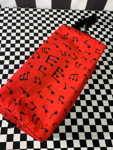 Red music notes print dance shoe bag regular