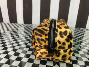 Leopard print boxy pouch