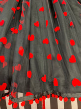 Load image into Gallery viewer, Black heart tulle skirt