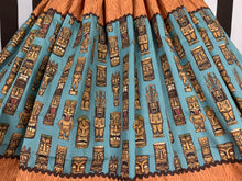 Load image into Gallery viewer, Teal tiki 3 panel skirt