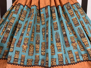 Teal tiki 3 panel skirt