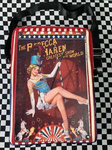 Vintage circus Tin sign crossbody bag