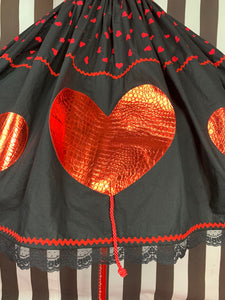 Black and red heart balloons skirt