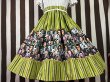 Load image into Gallery viewer, Elvis fan art green stripes skirt