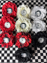 Load image into Gallery viewer, Elvis inspired cabochon hair/brooch flower