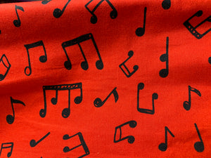 Red music notes print dance shoe bag regular