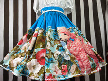 Load image into Gallery viewer, Blue floral pink poodle skirt