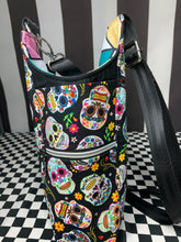 Load image into Gallery viewer, Sugar skulls drink bottle crossbody bag