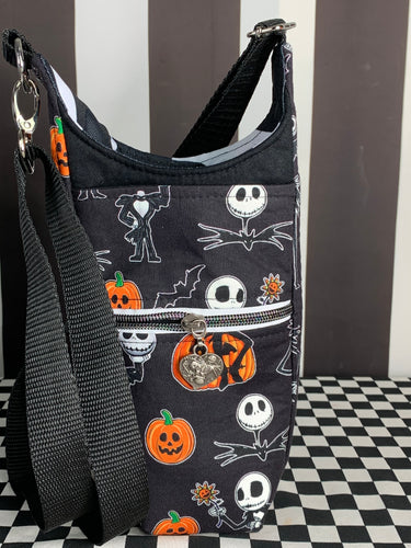 Jack and pumpkins drink bottle crossbody bag