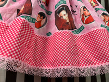 Load image into Gallery viewer, Red gingham Elvis fan art skirt
