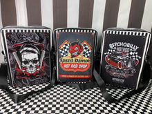 Load image into Gallery viewer, Psychobilly hot rod Tin sign crossbody bag