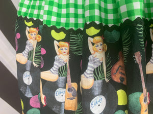 Tropical pinup and Elvis records skirt