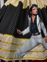 Load image into Gallery viewer, Elvis fan art gold star skirt
