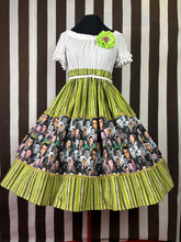 Load image into Gallery viewer, Elvis fan art green stripes skirt