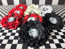 Load image into Gallery viewer, Elvis inspired cabochon hair/brooch flower