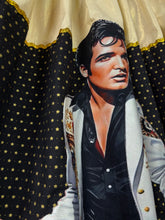 Load image into Gallery viewer, Elvis fan art gold star skirt