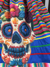 Load image into Gallery viewer, Day of the dead sugar skull inspired skirt