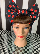Load image into Gallery viewer, Minnie spots black fan art head wrap