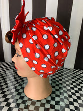 Load image into Gallery viewer, Minnie spots red fan art head wrap