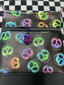 Colourful poisoned apples inspired fan art crossbody bag