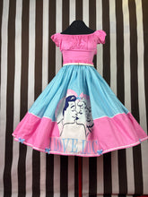 Load image into Gallery viewer, I love Lucy fan art blue and pink skirt