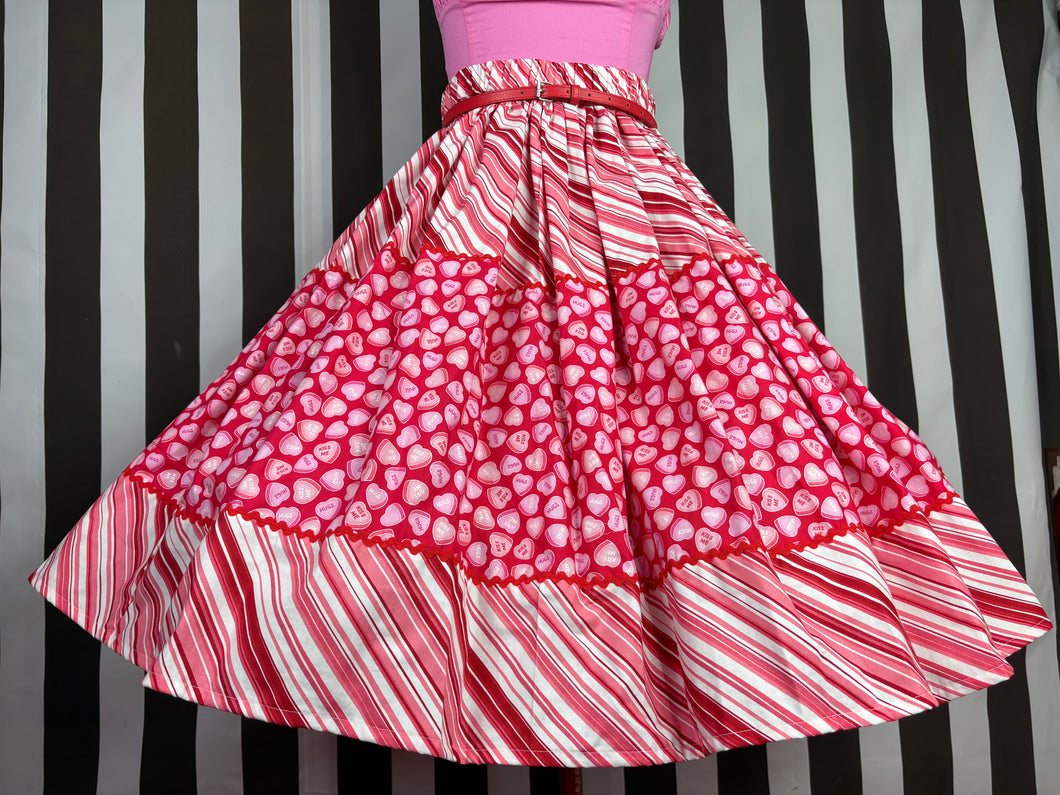 Conversation hearts skirt