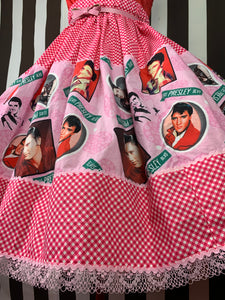 Red gingham Elvis fan art skirt