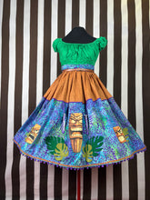 Load image into Gallery viewer, Tiki terrific purple blues and greens inspired skirt