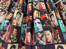 Load image into Gallery viewer, Elvis fan art portraits and horizontal stripes skirt