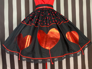 Black and red heart balloons skirt