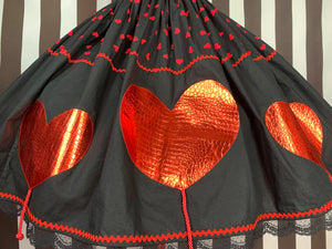 Black and red heart balloons skirt