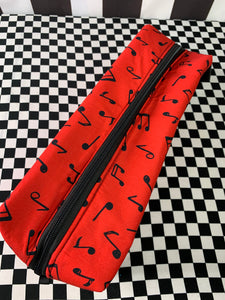 Red music notes print dance shoe bag regular