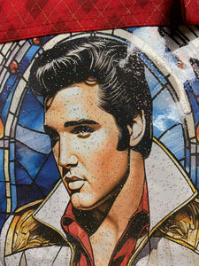 Elvis stained glass red fan art frame it crossbody bag
