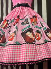 Load image into Gallery viewer, Pink gingham Elvis fan art skirt