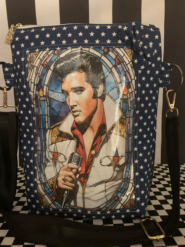 Elvis stained glass fan art frame it crossbody bag