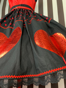 Black and red heart balloons skirt