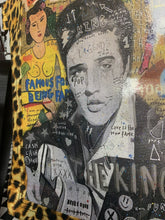 Load image into Gallery viewer, Elvis graffiti and leopard print fan art frame it crossbody bag