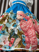 Load image into Gallery viewer, Blue floral pink poodle skirt