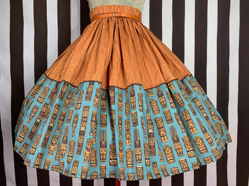 Teal tiki 2 tone skirt
