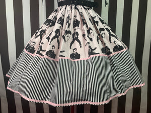 Elvis fan art pink and stripes skirt