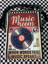 Load image into Gallery viewer, Music room Tin sign crossbody bag