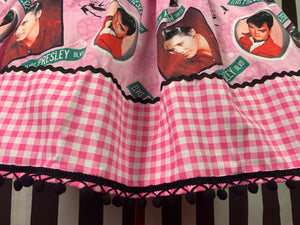 Pink gingham Elvis fan art skirt