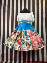 Load image into Gallery viewer, Blue floral pink poodle skirt