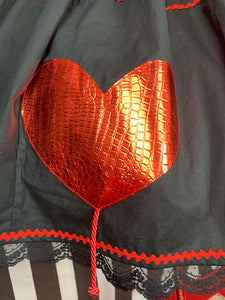 Black and red heart balloons skirt