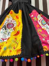 Load image into Gallery viewer, Day of the dead Sugar skull fan art skirt