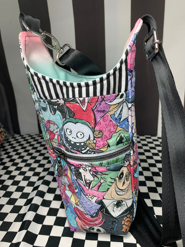 Nightmare before christmas fan art drink bottle crossbody bag