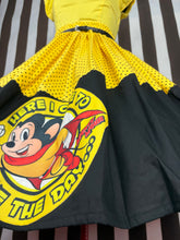 Load image into Gallery viewer, Might Mouse inspired fan art skirt