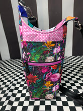 Load image into Gallery viewer, Tropical dark flamingo drink bottle crossbody bag
