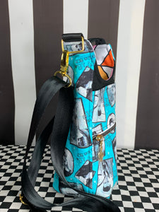 Aqua Elvis fan art drink bottle crossbody bag